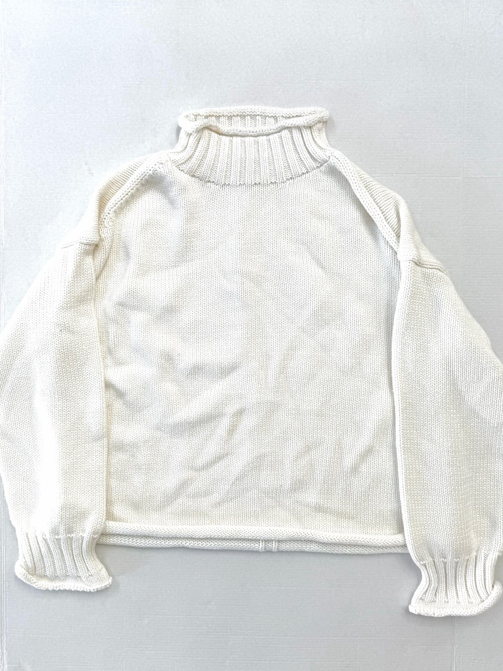 J. Crew Cream 2025 Rollneck Sweater XS — Minimalist Old Money Ivory Turtleneck